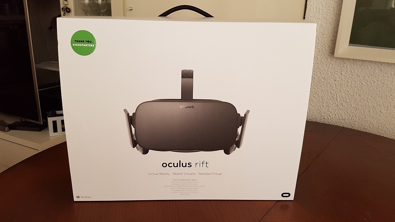 Frontal de la caja de Oculus Rift
