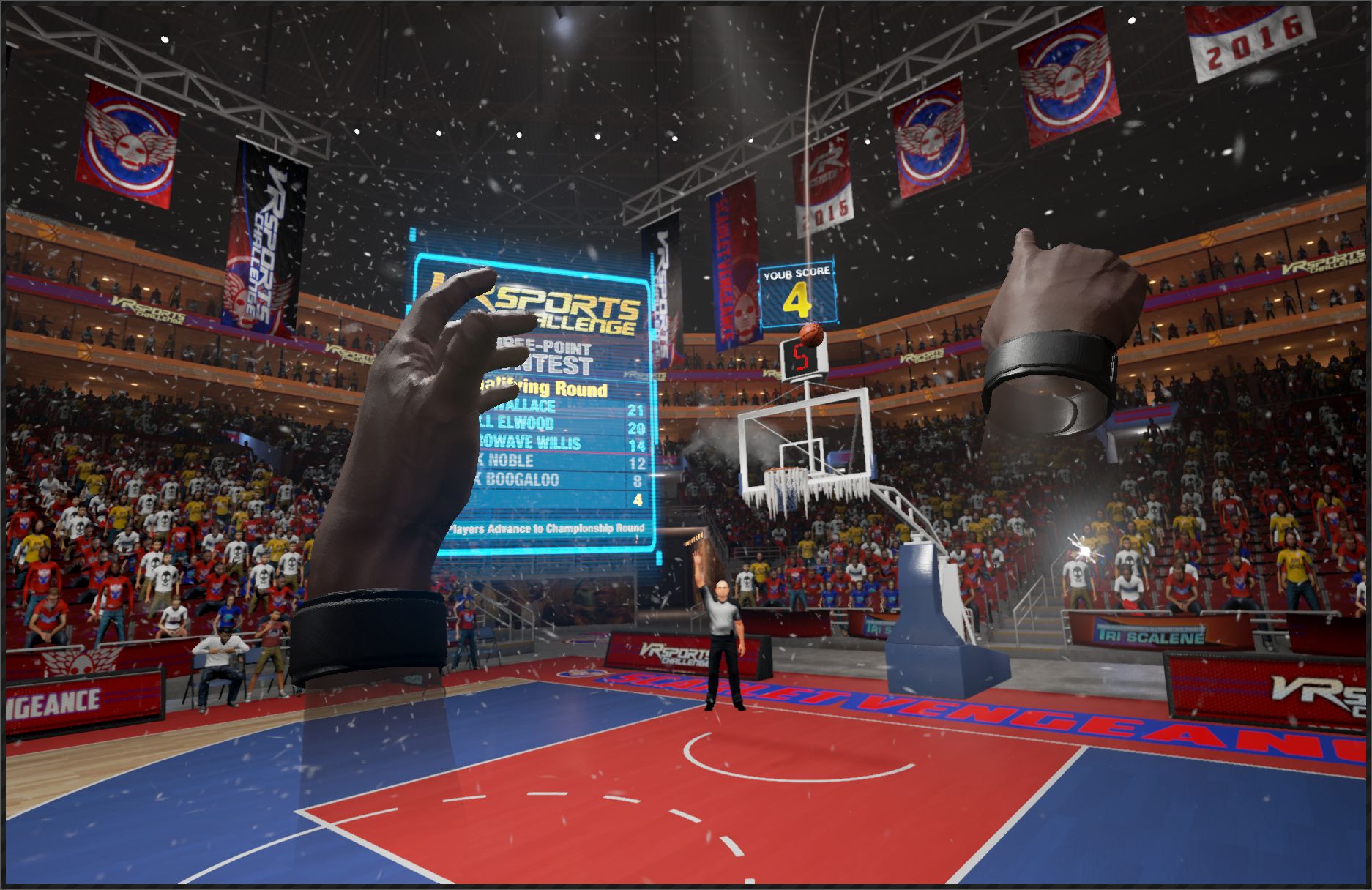 Basket en VR Sports Challenge