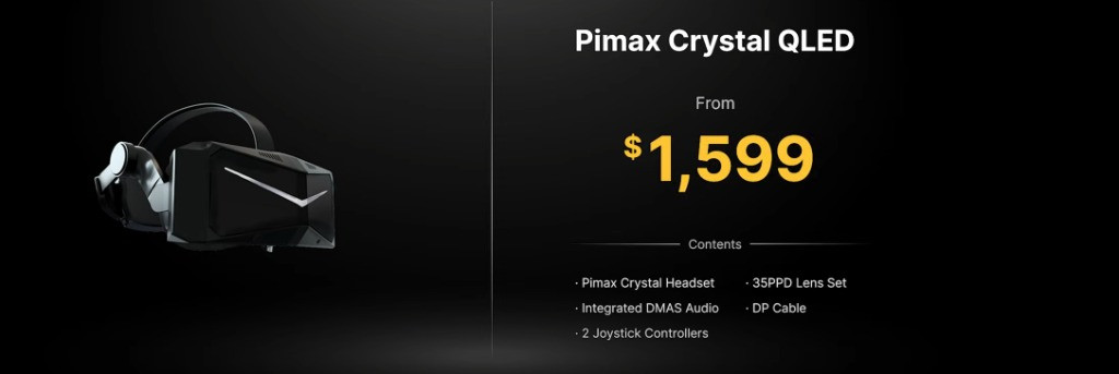 Pimax Crystal costará 1.599 dólares, 300 menos de lo anunciado