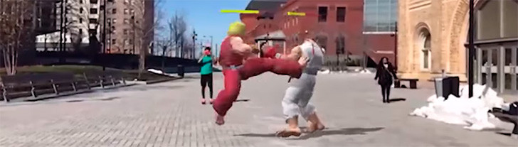 Street Fighter 2 a escala real con ARKit