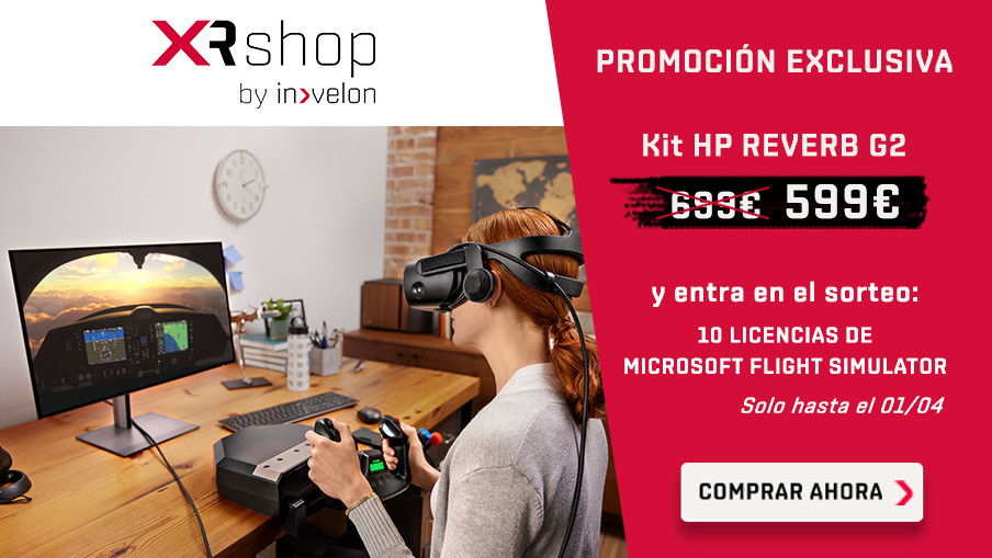 Invelon estrena la tienda online XRshop con promo exclusiva: Kit HP Reverb G2 por 599€ + Sorteo de 10 licencias de Microsoft Flight Simulator