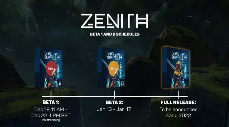 La 1ª Beta de Zenith empieza este sábado y la 2ª el 13 de enero